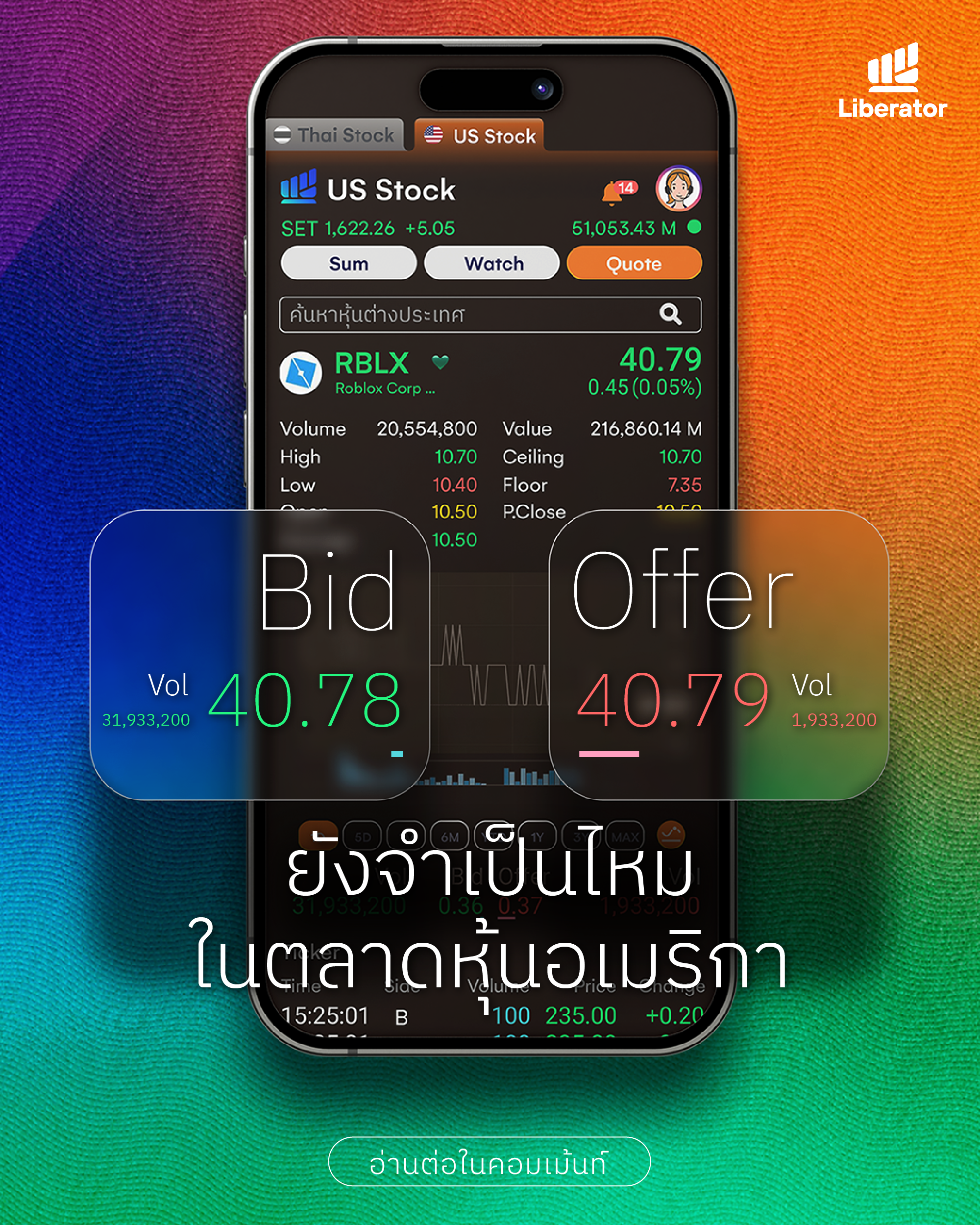 จำเป็นไหม? อ่าน Bid Offer เวลาลงทุนหุ้นอเมริกา | Liberator